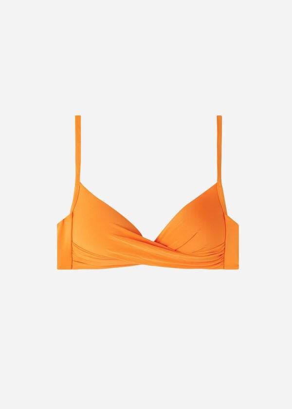 Arriba De Bikini Calzedonia Acolchado Triangle Indonesia Eco strass Mujer Naranjas | CL1928UT